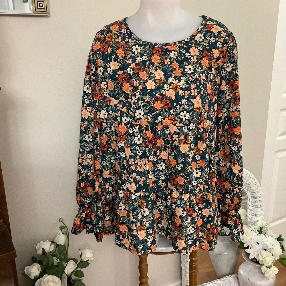 Floral boho smock top MEDIUM